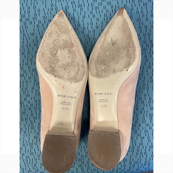 Armani Ballet Pink Suede Flats, size 38.5 - Picture 5 of 9